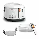 Tefal Fritteuse mit Ölfilter geruchsarm, wärmeisoliert sicher zum Anfassen, kompakt einklappbare Griffe, 150-190°C einstellbar, spülmaschinenfest, für Pommes Nuggets Snacks, antihaftbeschichtet