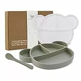 Miracle Baby Babyschüssel Babyteller mit Saugnapf Silikon Babygeschirr Rutschfest für Kinder Mädchen Junge