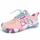 WateLves Barfussschuhe Kinder Mädchen Barfußschuhe Wasserschuhe Aqua Badeschuhe für Strand Pool Schnell Trocknen Wassersport Rrutschfester(Pfirsich Rosa 29)