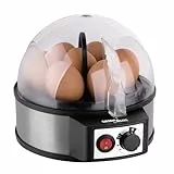 Green Blue GB573 Automatischer Eierkocher für 1-7 Eier mit Härteeinstellung | BPA-Frei | 3 Härtegrade Wählbar, 400W | inkl. Messbecher mit Eierstecher