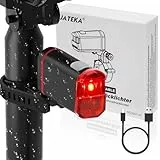 JATEKA Fahrrad Rücklicht LED Fahrradrücklicht USB-C Aufladbar StVZO Zugelassen Wasserdicht LED Akku Fahrradrücklichter für Fahrrad Ebike Fahrradlicht hinten Schwarz