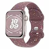 Finoriss Silikon Armband Kompatibel mit Apple Watch Armband 40mm 41mm 42mm 38mm, Sport Weich Band Kompatibel für iWatch SE Ultra Series 9 8 7 6 5 4 3 Damen Herren Rauchlila