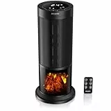 Brandson - Heizlüfter energiesparend leise - Kaminfeuer Effekt - Oszillation - mit Fernbedienung - Preisträger - 2 Stufen - Timer - Bad Wohnzimmer Büro Kinderzimmer