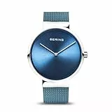 BERING Damen und Herren Uhr Quarz Movement - Classic Collection mit Edelstahl und Saphirglas 14526-XXX Armbandsuhren - 5 ATM, Blau/Silber