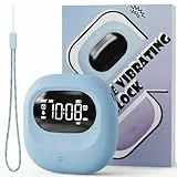 ROCAM Wecker für Tiefschläfer, Vibrationswecker Ohne Ton,Einstellbarer Klang,Snooze,Batteriebetrieben,USB-C, Dual-Alarmmodus,Tragbarer Reisewecker,Geeignet für Kinder, Schwerhörige & Gehörlose blau