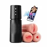 Tauara Masturbieren für Männer Masturbator AI-Interaktion, 3 Hülle Sex Spielzeug für die Männer, Taschenmuschi Sexspielzeug mit 10 Dual-Vibrations 10 Saugen, APP Masturbatoren Vibratorensets Sex Toys