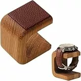 HAOWYYUU Uhrenständer, Uhrenhalter aus Holz, Uhrenaufbewahrung Uhren Halterung mit Leder Pad, Watch Stand Holder für Uhr Aufbewahrung & Display