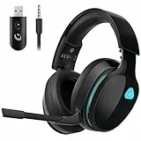 Gvyugke 2,4 GHz Wireless Gaming Headset für PC, PS5, Mac, Switch, Bluetooth Kabelloses Kopfhörer mit abnehmbarem Mikrofon mit Geräuschunterdrückung, 3,5 mm Kabelmodus für die Xbox-Serie