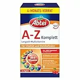 Abtei A-Z Komplett Langzeit-Multivitamine – Für mehr Vitalität – Mit 24 Vitaminen und Mineralstoffen – Glutenfrei, Laktosefrei, Vegetarisch – Vorratspackung – 120 Tabletten für 4 Monate