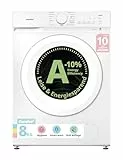 Comfee Frontlader Waschmaschine 8kg, Washing Machine mit Tierhaar-Programm & Dampffunktion,16 Programme,Energy Efficiency Class A-10%,Nachlegefunktion, Leise & Energiesparend, CF08EWP05W, Weiß