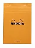 Rhodia 16000C Notizblock (DIN A5, 14,8 x 21 cm, geheftet, blanko, 80 Blatt) 1 Stück orange