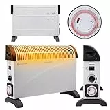 Heidenfeld elektrische Konvektorheizung HL200 | 3 Jahre Garantie - 2000 Watt - Konvektor - Thermostat - Frostwächter - Elektroheizung - Heizung - Heizlüfter - Bis 25 m² (Ohne Turbo, mit Timer)