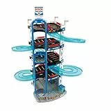Theo Klein 2813 Bosch Car Service Parkhaus I Mit 5 Ebenen, doppelter Abfahrtrampe, 2 Rennautos, Fahrstuhl und vielem mehr I Maße: 55 cm x 55 cm x 85 cm I Spielzeug für Kinder ab 3 Jahren