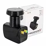 Premium X Twin LNB - 2Fach - für 2 Teilnehmer - 4K Full HD - mit Wetterschutz und LTE Filter für Satellitenschüssel Digital TV Fernseher SAT Receiver - Schwarz