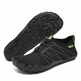 Racqua Wasserschuhe Aquaschuhe Damen Strandschuhe Herren Schwimmschuhe BarfußSchuhe Leichte Surfen Atmungsaktiv Schnelltrocknend Schwarz EU 45