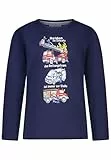 SALT AND PEPPER BY KIDS PARK Jungen Langarmshirt mit Feuerwehr Druckmotiv T-Shirt, True Navy, 128/134 cm