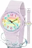 GUUMUXIN Kinderuhr Jungen Mädchen,Kinder Armbanduhr Analog, 30M wasserdichte Lernzeituhr, Weiche TPU-Armband Outdoor Sportuhr Geeignet für 4-12 Jahre Alt