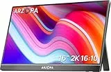 ARZOPA 16.0' 2.5k Portable Monitor, 2560x1600 HDR Display, 500nits 8bit QHD, USB-C HDMI Tragbarer Monitor für Laptop, 16:10 IPS, Unipolar Support für Mac PC PS4/5 Xbox Switch