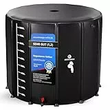 GRÜNTRAUM Regentonne faltbar 1000L XXL – Regenfass groß/Regenwassertonne/Wassertank faltbar – Wasserfass stabil – witterungsbeständig – mit Füllstandsanzeige & Air Wing System (Schwarz)