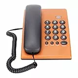 Annadue KX-T504 Schnurgebundenes Telefon für Home Office, Fashion Desktop Festnetz-Multifunktionstelefon mit Dualem Magnethörer, Einstellbarer Klingelton(Orange)