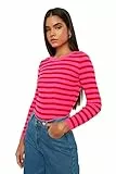 TRENDYOL Damen Trendyol Green Striped Knitwear Pullover Sweater, Rot, M EU