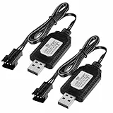 RC Ladekabel 7,4V LiPo Akku Ladegerät 2 Stücke USB Kabel mit SM-3 PIN Stecker 7.4V USB Ladekabel für RC Autos Drohnen Quadcopter Ferngesteuerten Spielzeugen Lnkl Überladeschutz LED-Anzeige