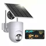 SEHMUA 2K Überwachungskamera Aussen Akku Solar Kamera Überwachung Aussen WLAN, PIR-Personenerkennung mit 2-Wege-Audio