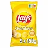 Lay's Gesalzen – Knusprig gesalzene Kartoffelchips für eine gelungene Party (9 x 150 g) (Verpackungsdesign kann abweichen)