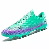 Unitysow Fußballschuhe für Herren, Astroturf-Sneaker, Outdoor-Fußballschuhe, professionelle Leichtathletik-Sneaker, Futsal-Stiefel, Kinder, Teenager, Fußballschuhe, grün, 45 1/3 EU