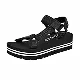 GUESS Avin Keilsandalen für Damen, Schwarz, 38 EU