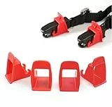 Amacoam Autositze Einführhilfen, 4 Stücke Unviersal Befestigungssysteme für Autositze Kindersitzhalterung Befestigungssatz Kindersitz Rückhalteanker für ISOFIX-Gürtelverbinder (Rot)
