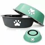 2 Stück Edelstahl Fressnapf Hund 860ml, Hundenapf Kleine Hunde, Futternapf und Trinknapf mit Rutschfestem Silikonboden für Kleine Mittelgroß Hunde und Katzen