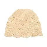 Amosfun Handgemachte HäKelmüTze Damen Vintage Turban Beanie FüR Sommer, Elegant Kopftuch FüR Frauen, Modisches Haaraccessoire