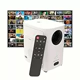 Projektor mit kabellosem Zwei-Wege-Projektor, Mini-Projektor mit Projektor-Leinwand, nativer 720p, unterstützt 4K-Dekodierung, tragbarer Videoprojektor, Heimfilm-Projektor, kompatibel mit HDTV/USB