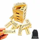 DORIMI 48 Stück Holz Block Tower Spiel – Deutsches Turm Stapelspiel für Erwachsene, Risk Tower Stapelspiel für Paare, Paar Spiele für romantische Abende (48 Pcs)