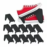 Relaxdays Schuhhalter, 12er Set, bis Größe 39, rutschfeste Schuhablage, Kunststoff, Ordnungssystem für Schuhe, schwarz