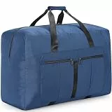 YOUNGOA Große Reisetasche für Herren & Damen, 110L Faltbare Reisetaschen Groß, Wasserdicht Weekender Saunatasche Sporttasche Travel Duffle Bag Handgepäck, Blau