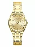 Guess Damen Armbanduhr Cosmo mit goldfarbenem Edelstahlarmband, 3 Bar, Gehäusedurchmesser: 36 mm, GW0033L2