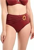 Sans Complexe Damen Elevated Basics Badeanzug, Höschen mit hoher Taille, Granatapfel, 48/50