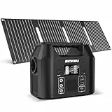 SinKeu 96Wh Tragbare Powerstation mit Solarpanel 40W, 30000mAh LiFePO4-Akku Solargenerator mit 230V 150W AC Steckdose/12V DC/USB, Notstromversorgung für Camping, Picknicks, Garten, Notfälle