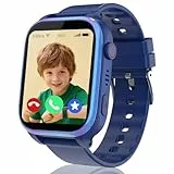 4G Smartwatch Kinder, IP68 Kinder Smartwatch mit GPS und Telefon, HD Videoanruf, SOS-Anruf, Schulmodus, Spiel, Wecker, SIM, Handy, Smart watch Wasserdicht Kinderuhr Geschenke für Mädchen Jungen, Blue