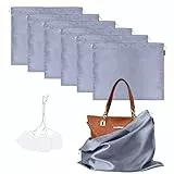 6 Stück Schuhtasche Kordelzugbeutel, Aufbewahrungsbeutel Aufbewahrungstasche aus Seide Handtaschen Kordeltasche für Handtasche Geldbörse Taschenbücher Schuhe Stiefel (Grau, 50 * 40cm)