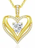 CDE Moissanite Anhänger Kette Damen Silber 925, Halskette für Damen Doppel Herz VVS1 D Farbe, Weihnachten Valentinstag Muttertags Geburtstag Schmuck Geschenke für Frauen Freundin Mama