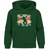 MoonWorks® Kinder Hoodie Jungen Mädchen Skateboard Retro Skater Pullover Streetwear Kapuzenpullover Geschenk Skateboardfans Dunkelgruen 164
