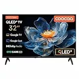 coocaa QLED Smart TV 32 Zoll, 80 cm, QLED Fernseher kompatibel mit Google TV, HDR10, Dolby Audio, Bluetooth 5.1, EyeCare, Google Cast, Triple Tuner (DVB-T/T2/C/S/S2, CI+), 32CGQG40Z, 2026 Modell