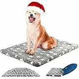 KROSER Großes waschbares Hundebett 91 x 61 cm, Hundedecke, Sommer- und Winter-Hundematte, gepolstertes Hundebett, geeignet für mittelgroße Hunde mit einem Gewicht von bis zu 32 kg
