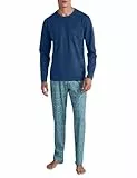 CALIDA Relax Imprint Pyjama, lang Herren, aus 100% Baumwolle, pflegeleicht, elastisch und formstabil, in Single Jersey