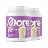 MORE Protein, Vanille-Eiscreme, 2 x 600 g, Mix aus Whey Konzentrat und Casein ideal zum Muskelaufbau und -erhalt, mit Laktase - made in Germany