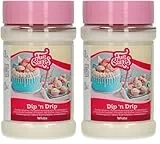 FunCakes Dip 'n Drip Weiß: Fondantglasur für Kuchen, Cupcakes und Donuts, Smelt Fondant, Guter Geschmack, Halal Bescheinigt. 375 g. (Packung mit 2)