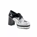 Pleaser Glamrock-02, Herren Oxford Schnürhalbschuhe, Schwarz (Blk Pat-Slv Gltr), 40 EU